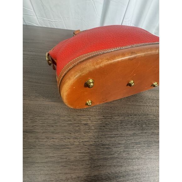 Vintage‎ Dooney & Bourke all weather leather satchel bag red pebbled leather - Picture 14 of 16
